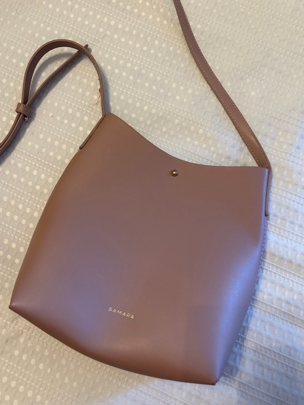 Samara Leather Shoulder Bag in Mauve Taupe